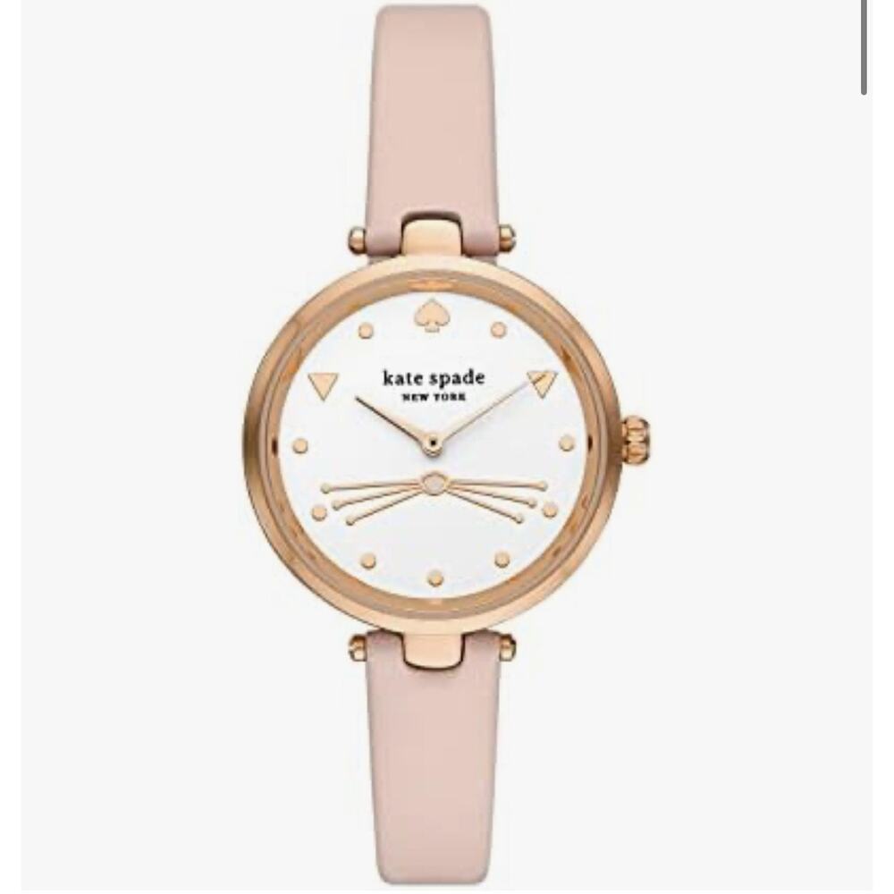 KATE SPADE HOLLAND WOMEN'S ROSE GOLD PINK LEATHER CAT KSW9049